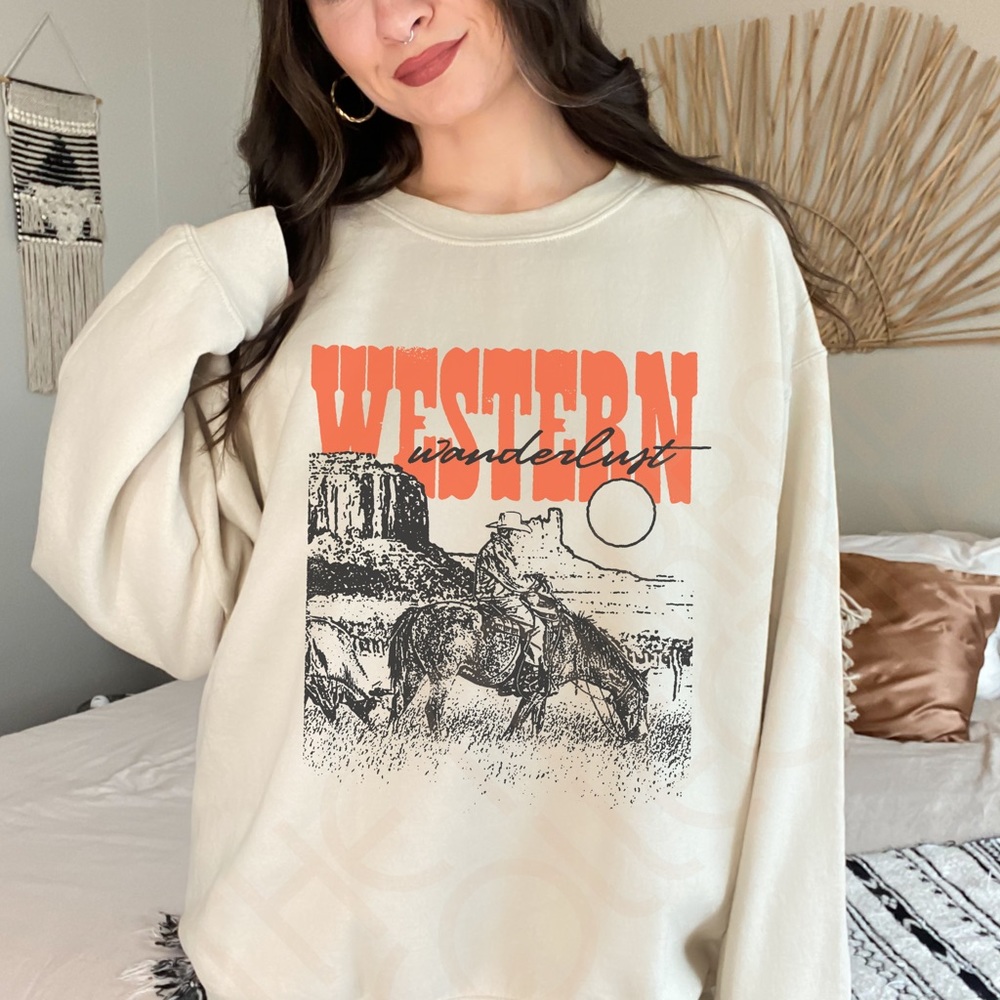 🚨 SALE 🚨 Western Wanderlust Graphic Crewneck Sweatshirt